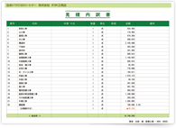 見積書(横・緑・画像タイプ) 内訳書